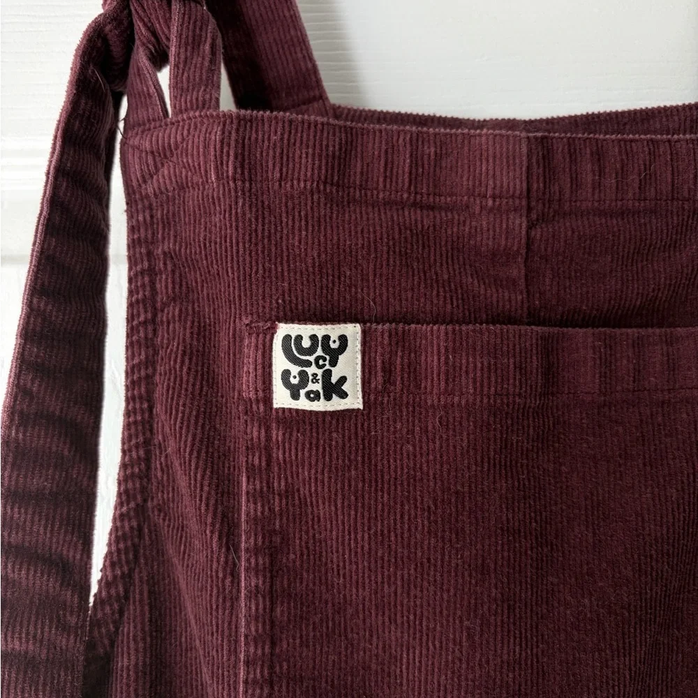 Lucy & Yak Corduroy Burgundy Overalls - Picture 2 of 4
